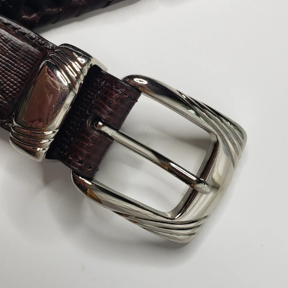 Arden Leather Co. Western Southwest Metalic Buckle End Rodeo Leather Braided Blt